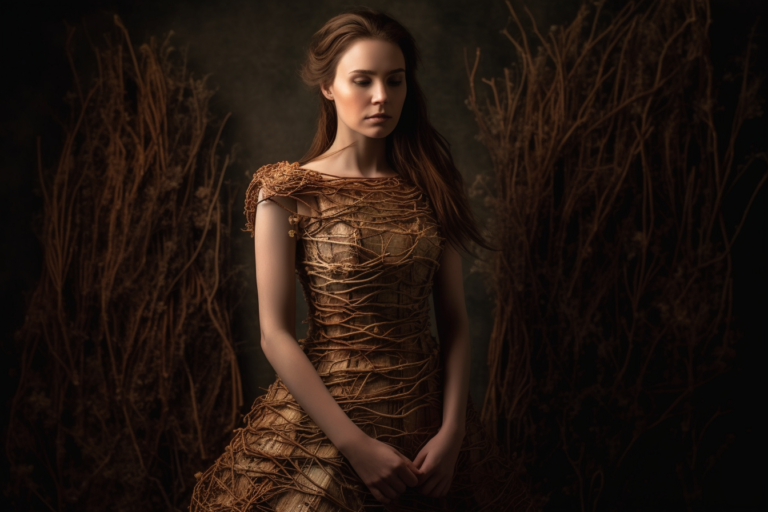 TaiMER_A_model_wearing_a_dress_made_of_woven_twigs_and_branches_108cfcfc-9b5b-4911-94f3-2f651170348c